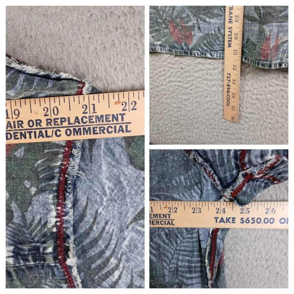 True Religion MSJAF6BC1 Printed‎ Floral Shirt Men XXL Blue NWT